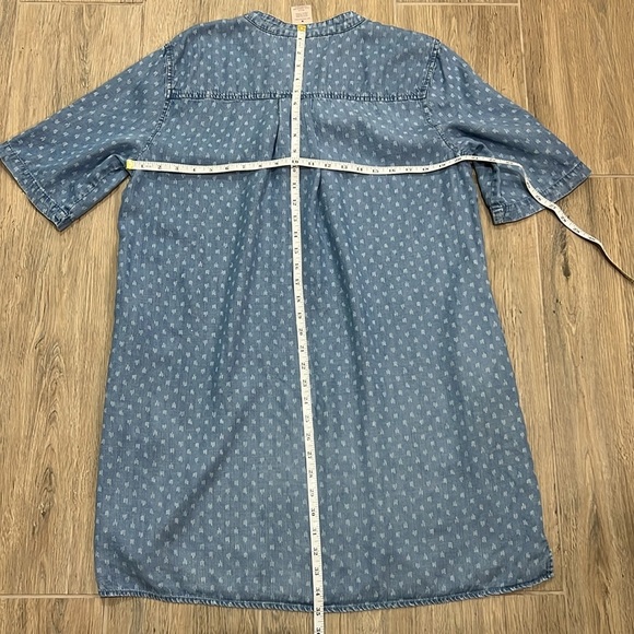 Philosophy Dress 100% Tencel Lace Up Raindrop Print Denim Jean Mini Chambray - Picture 7 of 11